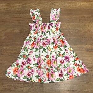 Janie and Jack Floral Dress with Pink and Orange Blooms